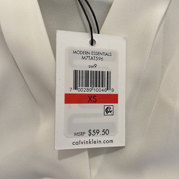 NWT Calvin Klein XS off white sleeveless blouse - Picture 6 of 9